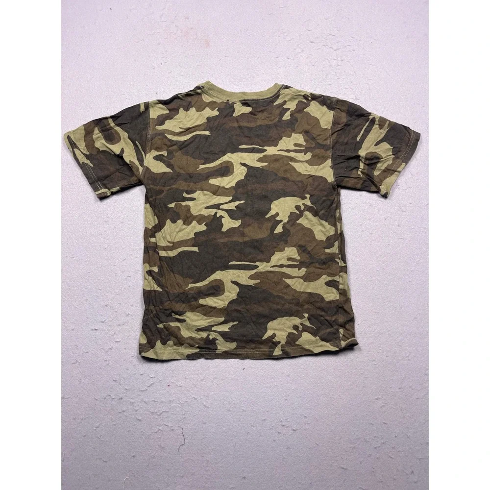 Faded Glory T-Shirt 100% Cotton Camouflage Green Brown XL 14-16 Boys